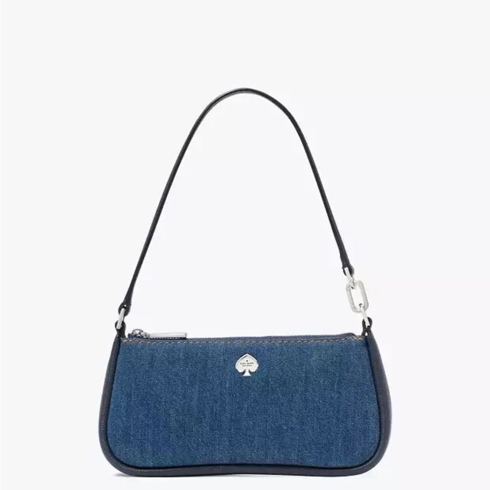 KATE SPADE KAYLA DENIM CONVERTIBLE WRISTLET / SHOULDER BAG